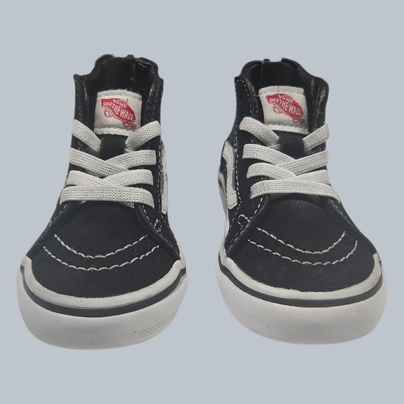 Vans Other - Vans Sk8-Hi Shoes Youth Size 5 Black White Canvas High Top Kids Skate Sneakers